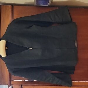 Noolan Made in Finland 100% Linen Black 3/4 Sleeve Zip Up Blazer Jacket - XS